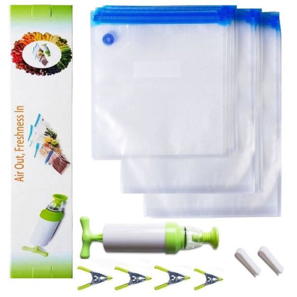 Disposable Transparent Vacuum Sealer Food Storage Plastic Packaging Roll Bag for Food Sealed, Textured Food Freshness St