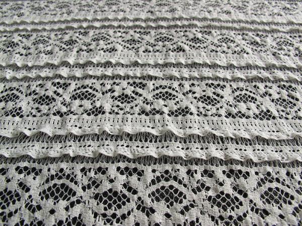 Eco-Friendly Stretch Lace Cotton Spandex Fabric , Beige Elastic Lace Trim CY-LW0220