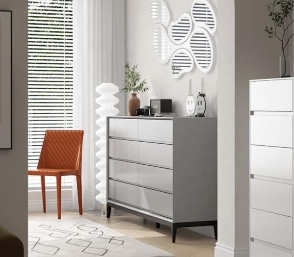 Solid Wood White Storage Cabinet Living Room Simple Modern Furniture