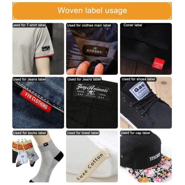 Clothing Brand Name Garment Woven Apparel Labels / Textile Labels For Clothing