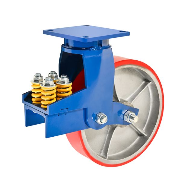 50mm Heavy Duty  Industrial Caster Pallet Truck Steering Wheel Pu Hardness 92 Shore A Loading Bearing 400-850kg