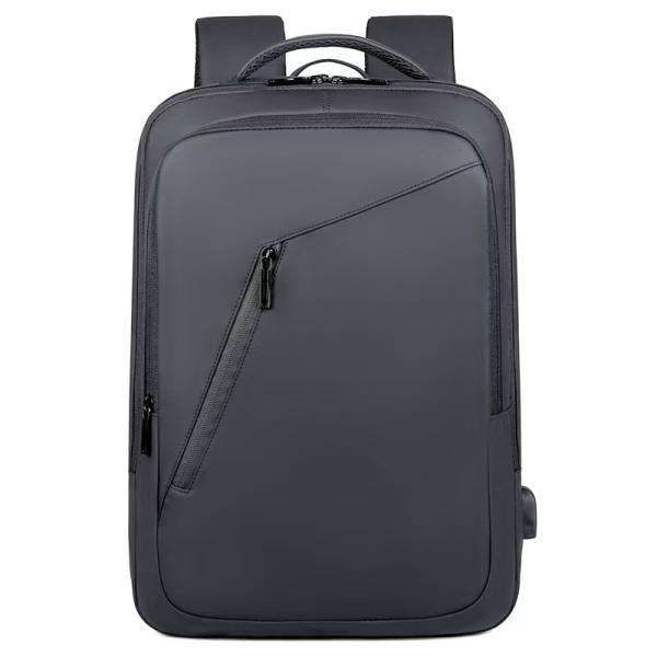 Waterproof Men's Laptop Backpack Large Capacity Business Bag with Multi-Compartment Zipper Hasp Closure Type