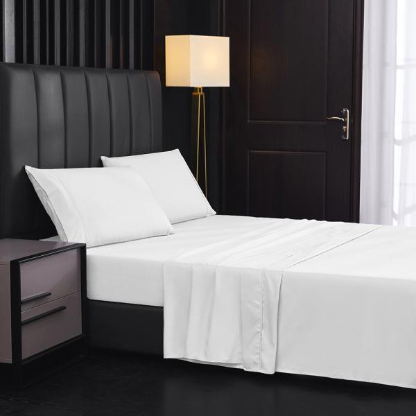 Hotel Collection White King Cotton Pillowcase for Queen Bed Sheet Set in Luxury White