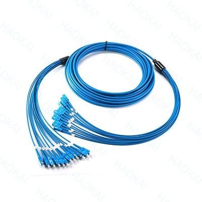 12 núcleo blindado de fibra óptica cordão SC-SC ramificação de patch cabo à prova d'água OM3