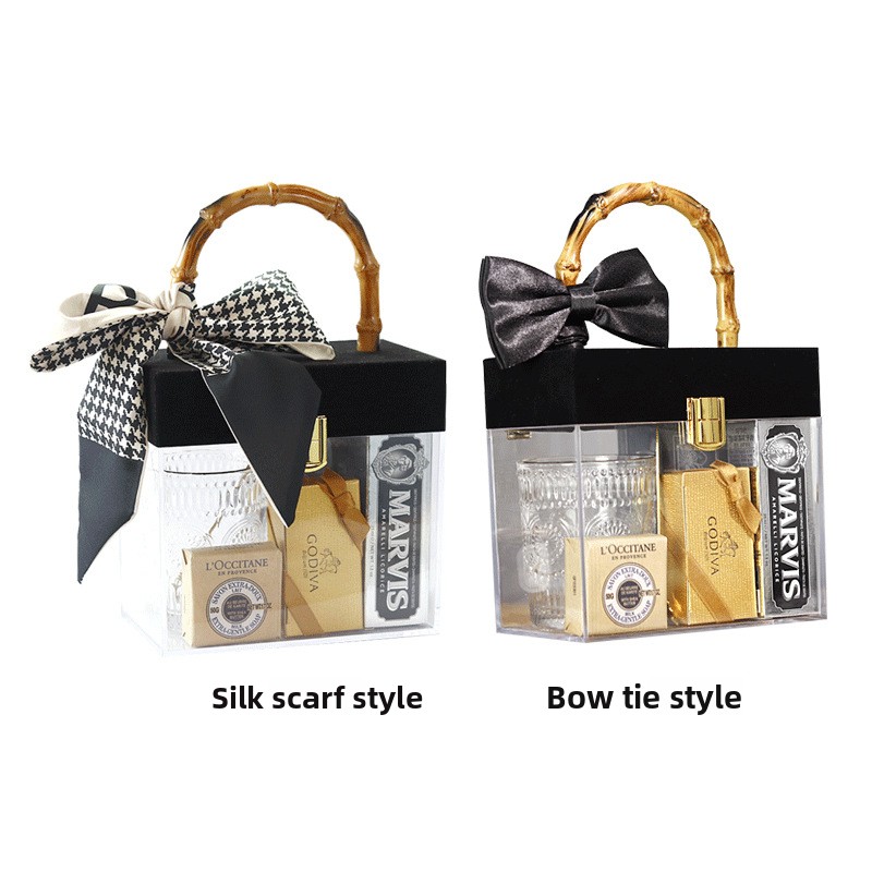 New Arrival Bamboo Acrylic Gift Box Empty Rectangle Injection Molded Wedding Birthday Gifts Storage Box
