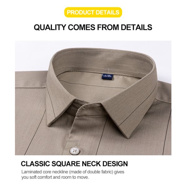 Удобные нежелезные рубашки LCBZ мужская бамбуковая волокна напечатана длинная рукава обычная рубашка