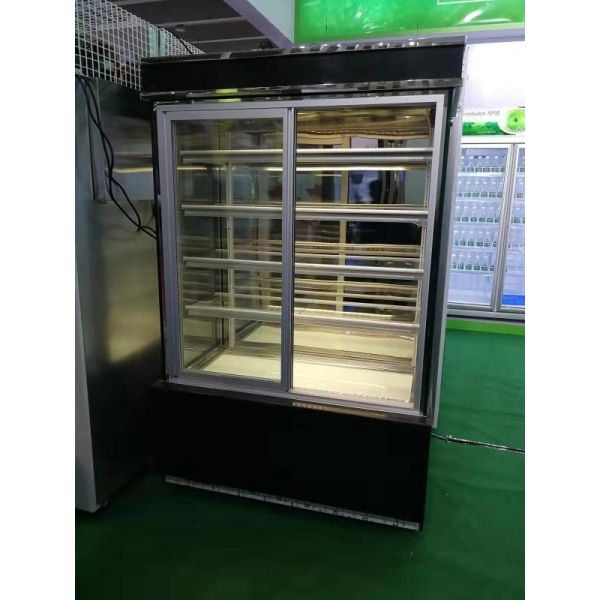 Замораживатель дисплея торта компрессора Danfoss с задними открытыми стеклянными витринными шкафами пекарни двери