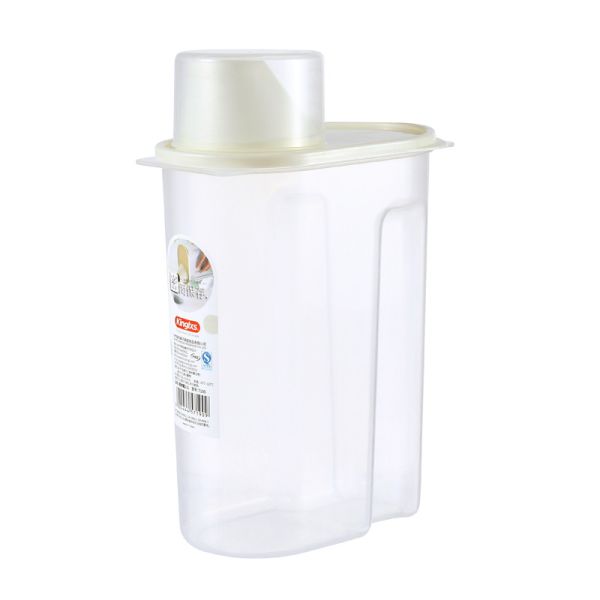 Plastic Rectangular Cereal Storage Tank For Kitchen Transparent Sealed