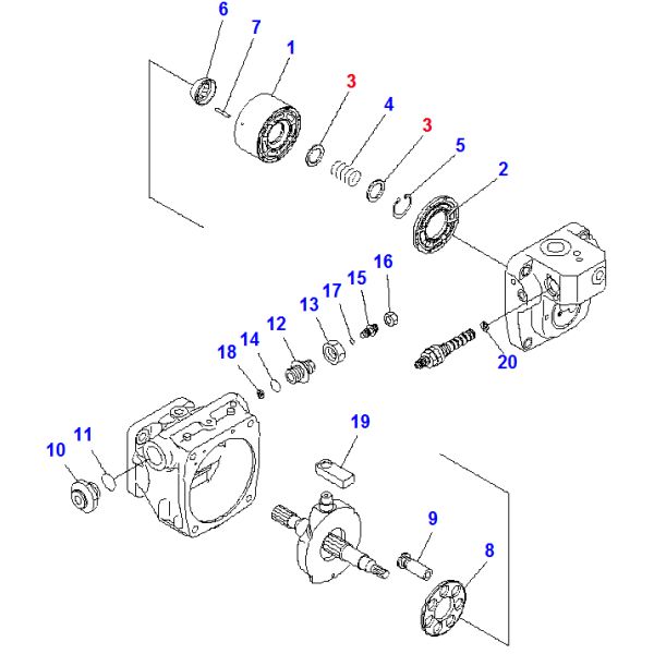 Части экскаватора PC45R-8 гидравлические для насоса 708-1T-00132 708-1T-01112