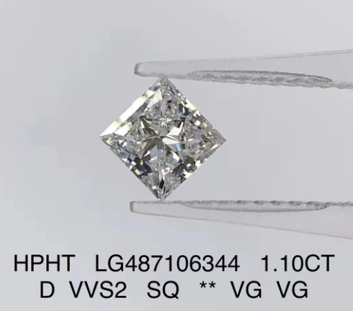 1.1 Ct Princess Cut Lab Grown Diamond Jewelry D VVS2 HPHT Laboratory Grown Diamond (Конструкция для использования в лабораторных условиях)