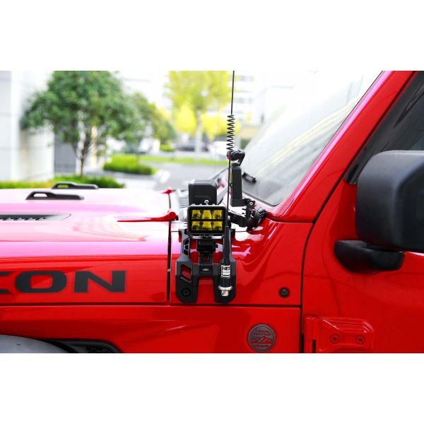 Off Road Car Wrangler JL A Пиллер световой капот Монтаж кронштейн Алюминиевый сплав 235 * 130 * 100 мм