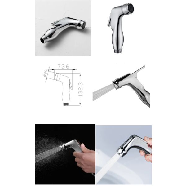 Plastic ABS Electroplated Pressurized Spray Gun For Toilet Companion Purifier Nozzle