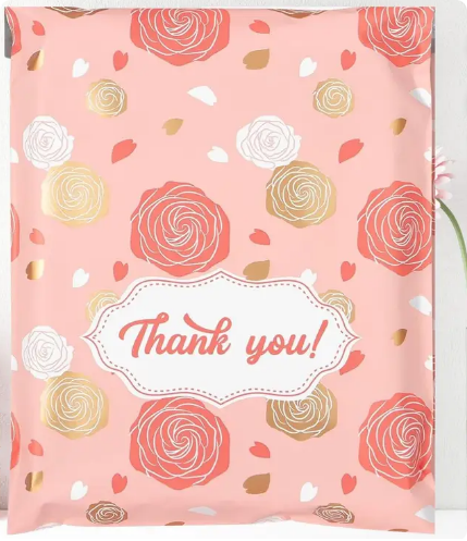 Custom Valentine Floral Poly Mailers Shipping Bags Waterproof Mailing Bag for Packaging