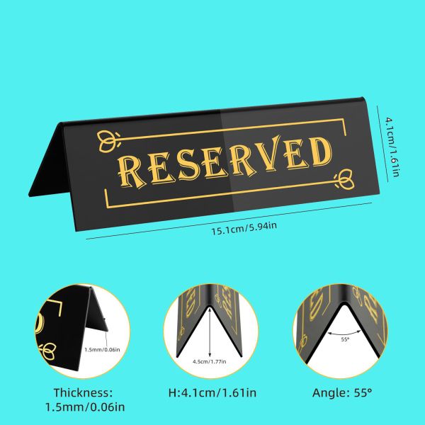 Elegante mesa reservada tablero acrílico para bodas oficinas restaurantes