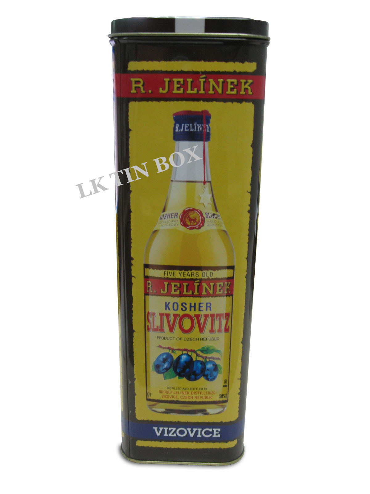 Square White Wine Bottle Tin Storage Container , Personalised Metal Gift Boxes