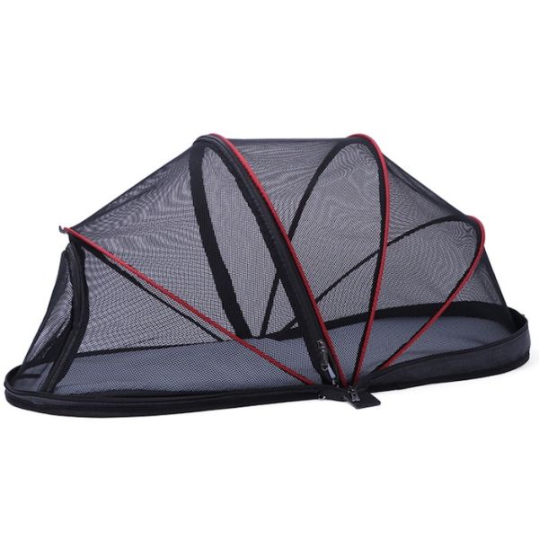 Вагонетка собаки вагонетки несущей собаки голубого холста ковбоя уютная на колесах 53x39x82cm