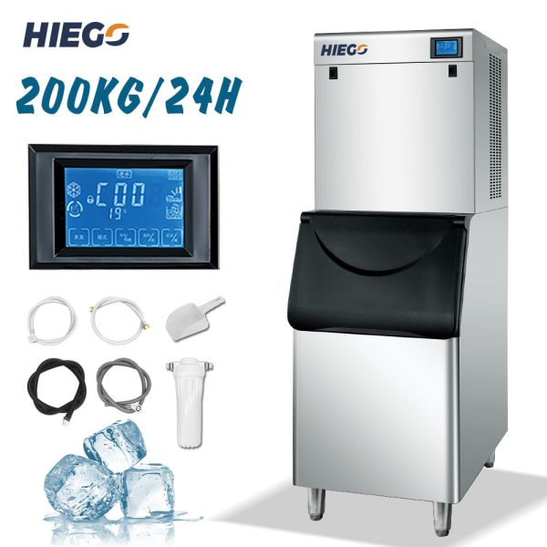 Ice Cube Maker 200KG/24H Machine Full-Automatic Ice Bin Maker
