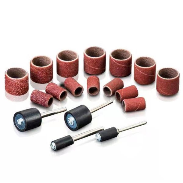Red Aluminum Oxide Polishing Sand Paper Spindle Sanding Sleeves Bands for Nail Drill Bits