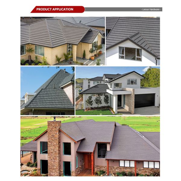 0.35mm Classic Type Stone Coated Metal Roof Tiles / Residential House Metal Roofing