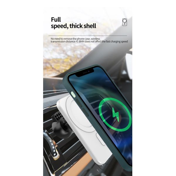 FCC Magnetic Wireless Car Charger , 15w Air Vent Car Mount Phone Holder