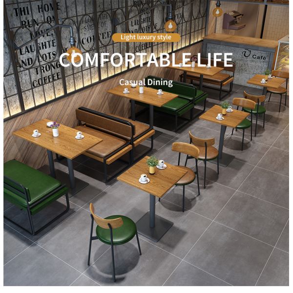 New Arrival Modern Commercial Restaurant Furniture Dining Table and Chairs for Cafe Fast Food Shop
