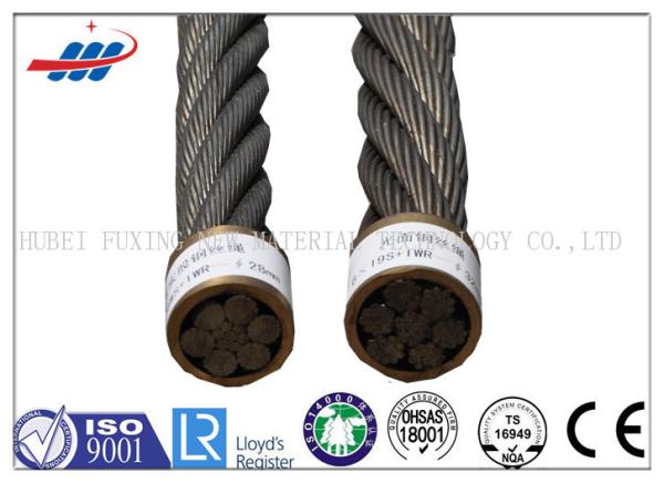6-48mm Ungalvanized Steel Wire Rope For Lifting Hoisting Drawing , 6x26SW+IWRC
