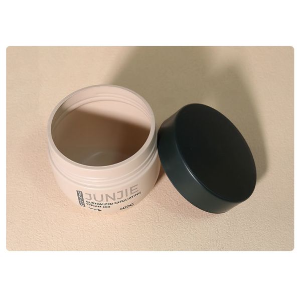 Custom Flat Shoulders 32oz Empty Blue HDPE 1L Shampoo Hair Care Plastic Bottle Butter Plastic Jar 400G for Cosmetic Shampoo