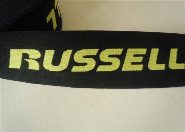 Yellow Polyester Jacquard Elastic Fabric Bands , Thick Elastic Band