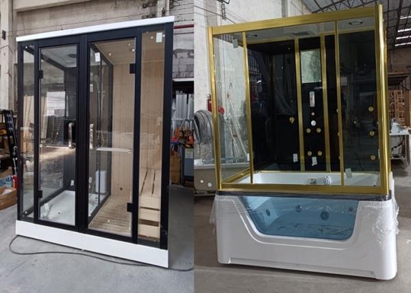 1700mm Ladodo Easy To Install Home Steam Room With Massage Bathtub