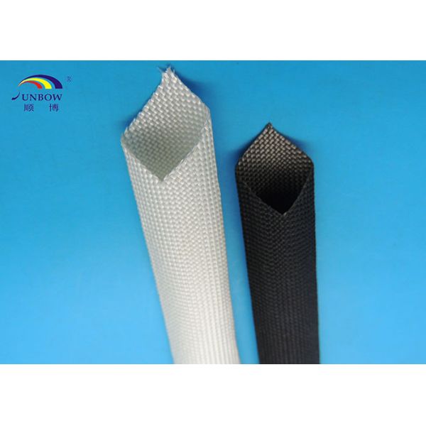 400 ℃ Flexible Black or White High Temperature Fiberglass Sleeving for Cables