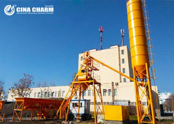 Stationary Cinacharm Aggregate 80mm HZS25 Concrete Mixing Plant