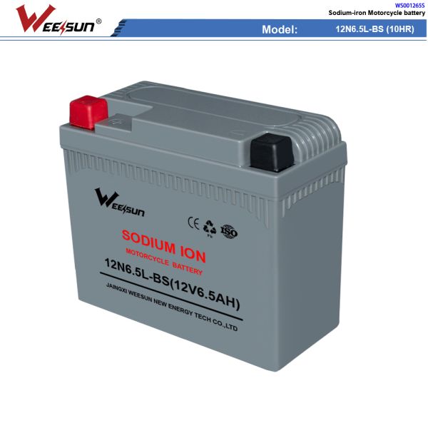 Long Lifespan 12v 6.5ah Sodium Ion Motorcycle Battery 18650 12n6l-bs