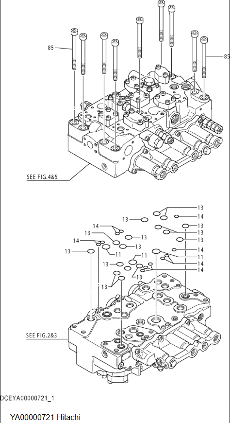 Hitachi ZX280 300 350 Excavator Genuine YA00000721 Main Control Valve  Spare Part For Isuzu 6HK1 Engine