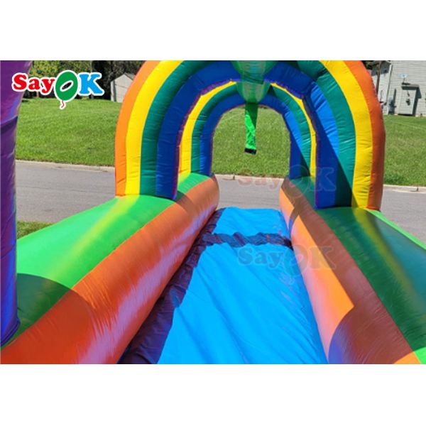 Водные горки ПВК водных горок радуги раздувные для кроссовера детей на открытом воздухе