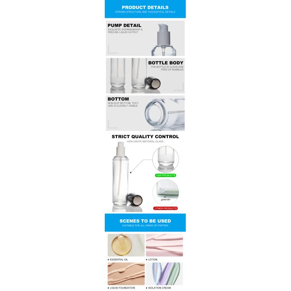 Wholesale Private Label Cosmetic Dropper Bottle Transparent Skincare Set Packaging Lotion Toner Perfume Oil Cream Jar