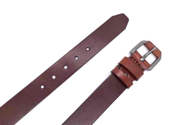 Male Full Grain 1 1/2 Wide Leather Bridle Belt With Anti - Scratch Gunmetal Buckle