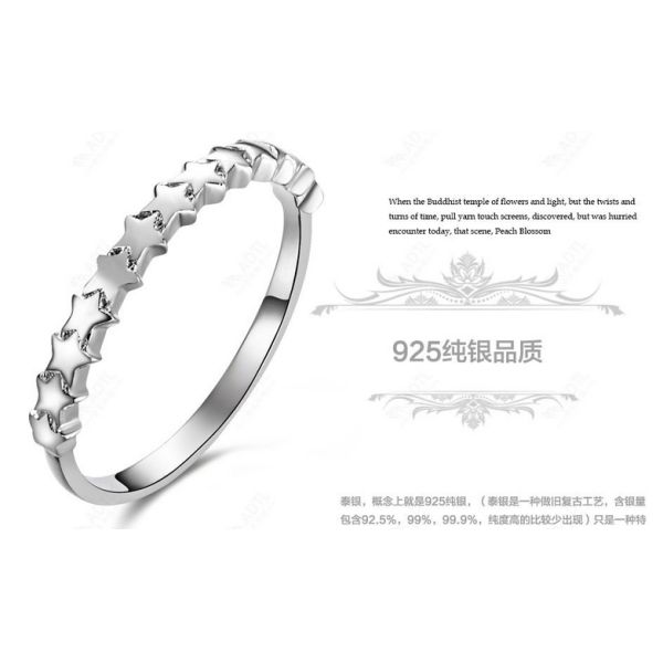 S925 sterling silver jewelry new alternative Pentagram Ring
