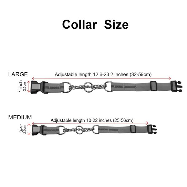 Stainless Steel Chain Waterproof Martingale Dog Collar For Large Medium Dogs