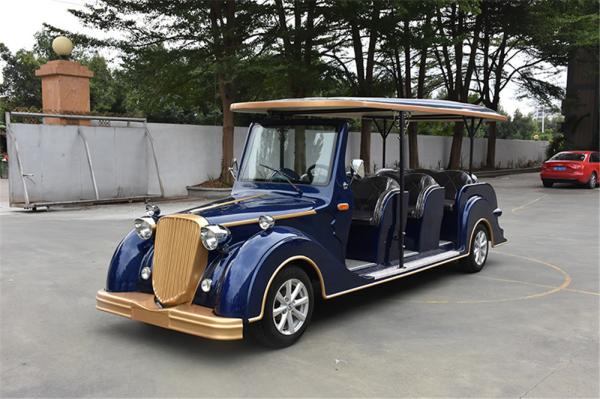 Metal Structure 11 Person Electric Sightseeing Vehicle With High Impact Fiber Glass Body