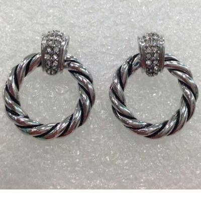 (E-12) High Quality! Design Jewelry Gold Plated Austrian Crystal Pave CZ Earrings