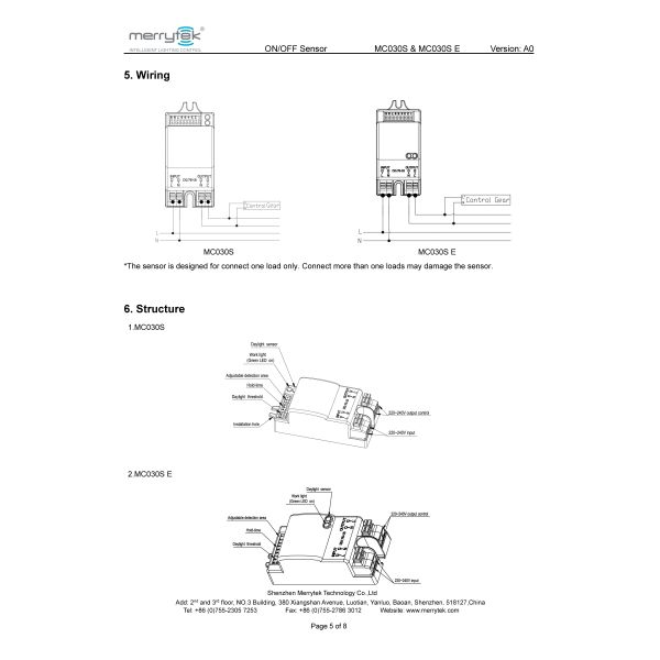 5.8GHz на датчике 220 света микроволны - 240VAC работало