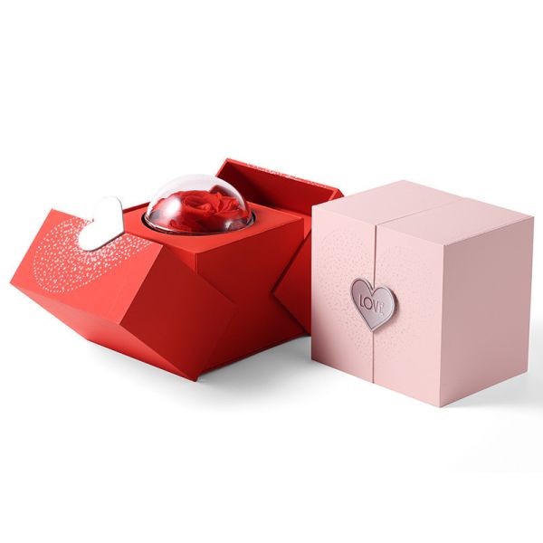 Boîte de présentation de bijoux cadeau de mariage magnétique personnalisé recyclé