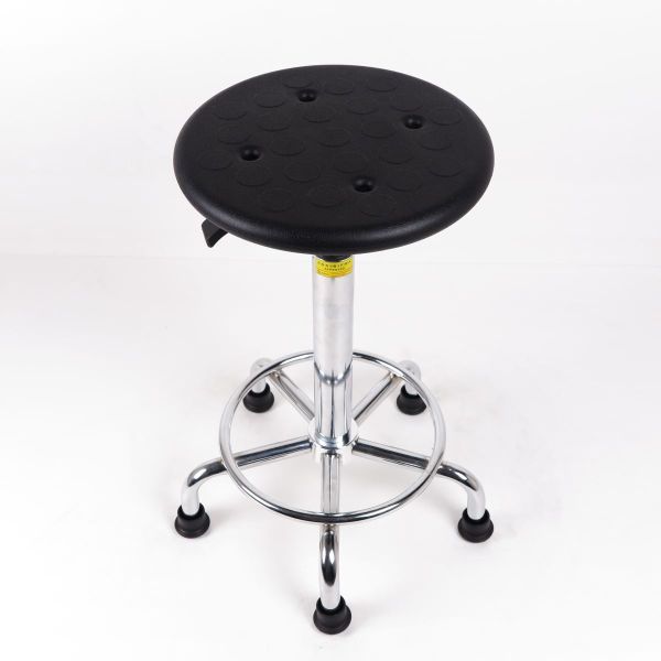 Black Polyurethane Industrial Work Chairs Heightening Cylinder ESD Stool