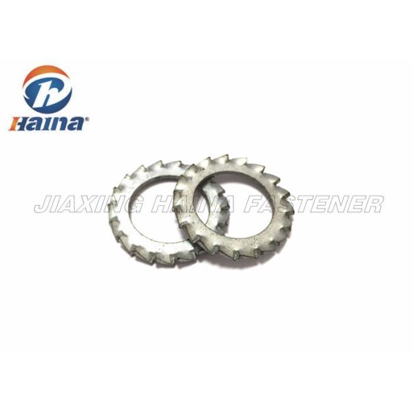 Bright Plated External Tooth Lock Washer , Stainless Steel Lock Washers For