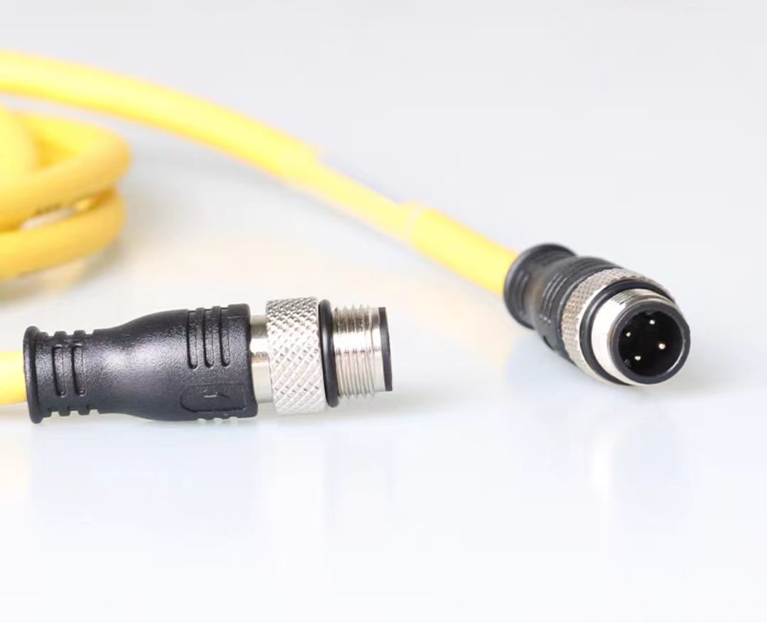 M12 Waterproof Aviation Connector with 4/5/8-pin Options for Industrial Automation Servo Motor Applications