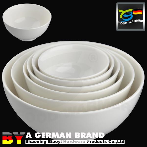 6  Round Bowl of High Temperature Fired Made White Porcelain for Noodle
