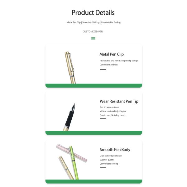 Empresarial Publicidad Pluma Neutral de plástico de 0,5 mm Pluma de firma de colores con logotipo