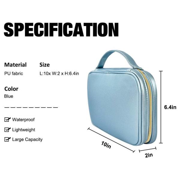 Small Faux Leather Travel Jewelry Case Box Organizer Travel Portable 10x6.4x2