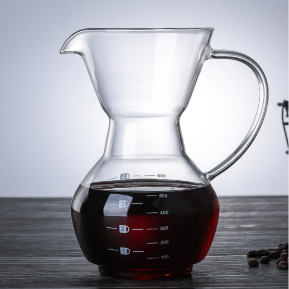 Eco - Friendly Glass Pour Over Coffee Maker Carafe Coffee Dripper Brewer Pot With Borosilicate Glass