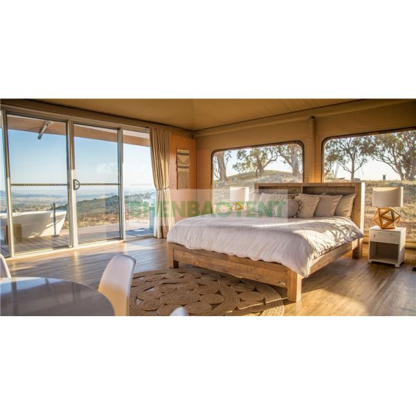 5 Stars Luxury Hotel Tents Big Space Heavy Steel Frame With PVDF Cover